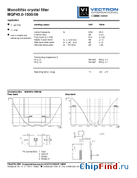 Datasheet MQF45.0-1500-09 manufacturer Vectron