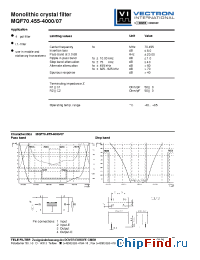 Datasheet MQF70.455-4000-07 manufacturer Vectron