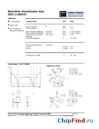 Datasheet QD21.4-2801 manufacturer Vectron