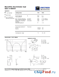 Datasheet QD21.4-4000 manufacturer Vectron