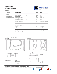 Datasheet QF1.4-L0200 manufacturer Vectron