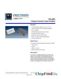 Datasheet VC-501 manufacturer Vectron