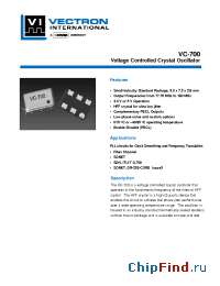 Datasheet VC-700-CFC-FFL manufacturer Vectron