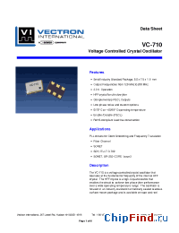 Datasheet VC-710-DFC-GFL-161.1328 manufacturer Vectron