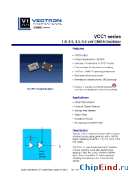 Datasheet VCC1-A2A-125M00 manufacturer Vectron