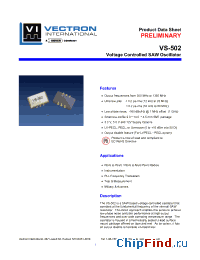 Datasheet VS-502 manufacturer Vectron