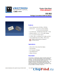 Datasheet VS-502-CFD-CNN-1344.3256 manufacturer Vectron