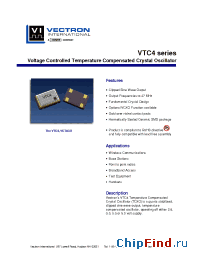 Datasheet VTC4-A01D-12M800 manufacturer Vectron