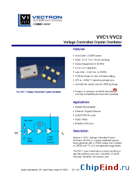 Datasheet VVC1-A1E-10.000 manufacturer Vectron