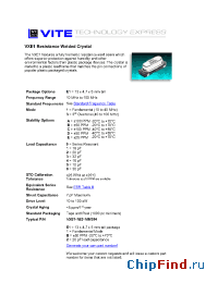 Datasheet VXE1-1D2 manufacturer Vectron