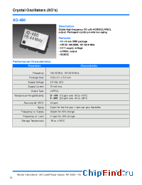 Datasheet XO-480-DFD-105A производства Vectron