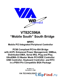 Datasheet VT82C596A manufacturer VIA