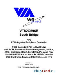Datasheet VT82C596B manufacturer VIA