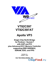 Datasheet VT82C597 manufacturer VIA