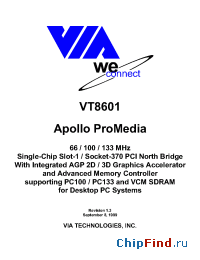 Datasheet VT82C601 manufacturer VIA