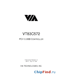 Datasheet VT83C572 manufacturer VIA