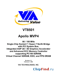 Datasheet VT8501 manufacturer VIA