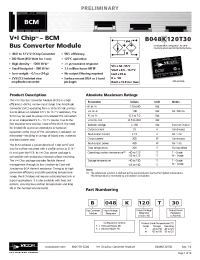 Datasheet B048F120T30 manufacturer Vicor