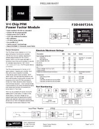 Datasheet F3D480M20A manufacturer Vicor