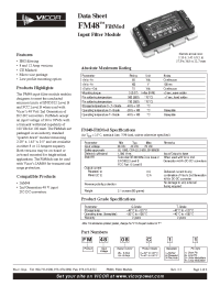 Datasheet FM4808C21 manufacturer Vicor