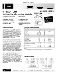 Datasheet V048F060M040 manufacturer Vicor