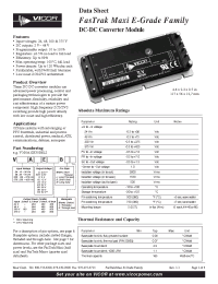 Datasheet V24A12E375BL2 manufacturer Vicor