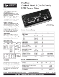 Datasheet V24A12E48B2 manufacturer Vicor