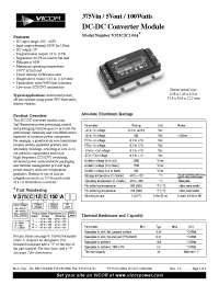 Datasheet V24B12M150A manufacturer Vicor