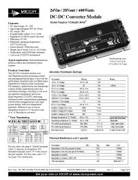 Datasheet V24C28T400B manufacturer Vicor