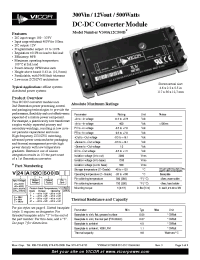 Datasheet V300A12H500B manufacturer Vicor