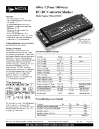 Datasheet V300A12M500A manufacturer Vicor