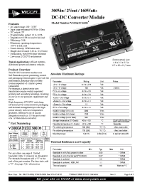 Datasheet V300A2M160B manufacturer Vicor