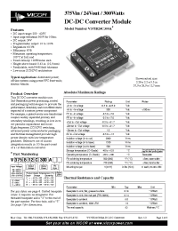 Datasheet V300B12T300A manufacturer Vicor