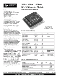 Datasheet V300B3V3C150A manufacturer Vicor