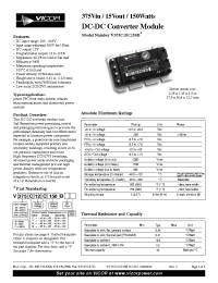 Datasheet V375C15T150B manufacturer Vicor