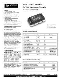 Datasheet V48B5M100B manufacturer Vicor