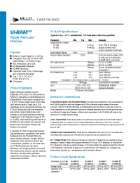 Datasheet VI-RAM-E1 manufacturer Vicor