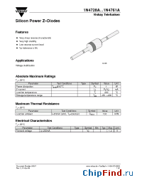 Datasheet 1N4728 manufacturer Vishay