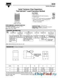 Datasheet 292D475X9016R2T manufacturer Vishay