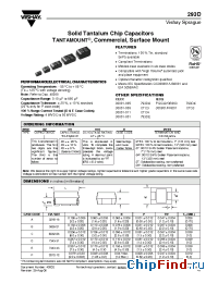 Datasheet 293D106X0016D2W manufacturer Vishay