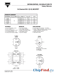 Datasheet 2N7000 manufacturer Vishay