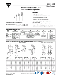 Datasheet 489D106X016C20V manufacturer Vishay