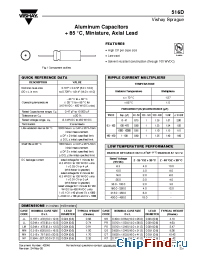 Datasheet 516D107M200QT6A manufacturer Vishay