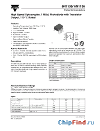 Datasheet 6N1135-X007 manufacturer Vishay