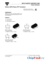 Datasheet BFS17AR manufacturer Vishay