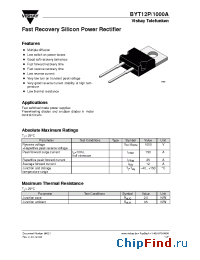 Datasheet BYT12P производства Vishay