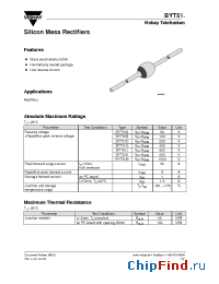 Datasheet BYT51K производства Vishay