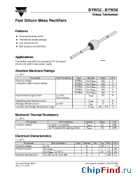Datasheet BYW36 производства Vishay