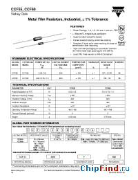 Datasheet CCF55102KFKR36 manufacturer Vishay