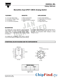 Datasheet DG200A manufacturer Vishay